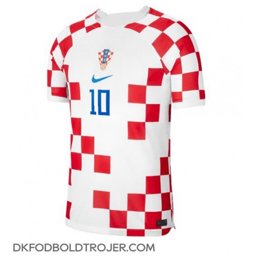 Billige Kroatien Luka Modric #10 Hjemmebane Fodboldtrøjer VM 2022 Kortærmet